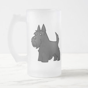 Taza De Cristal Esmerilado Escocés Terrier del dibujo animado