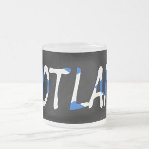 Taza De Cristal Esmerilado Escocia sobre la base de la bandera escocesa