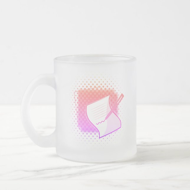 Taza De Cristal Esmerilado Escribiendo a Lover (Izquierda)