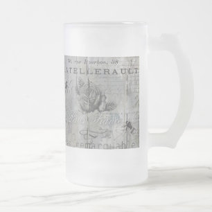 Taza De Cristal Esmerilado Escritura parisiense elegante de la impresión,