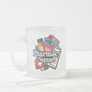 Taza De Cristal Esmerilado 'Escuadrón de Farmacia'.