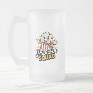 Taza De Cristal Esmerilado Escuadrón de palomitas