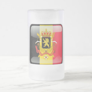 Taza De Cristal Esmerilado Escudo belga