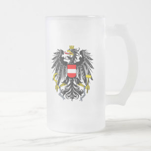 Taza De Cristal Esmerilado Escudo de armas austríaco