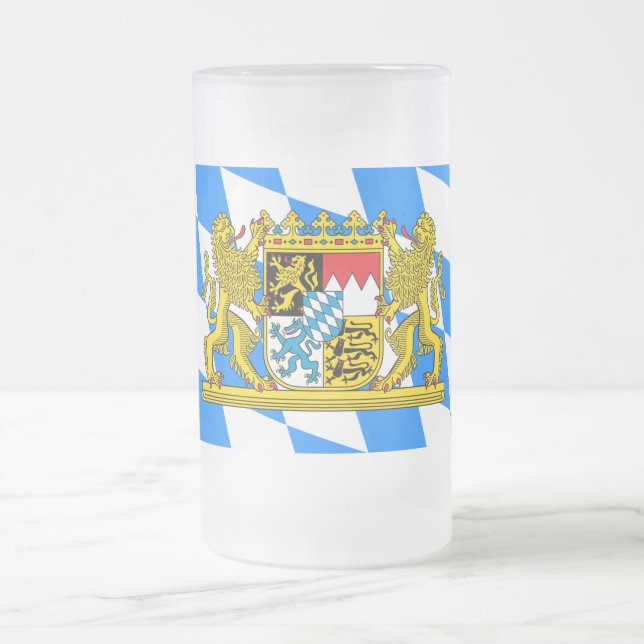 Taza De Cristal Esmerilado Escudo de armas de Baviera (Centro)