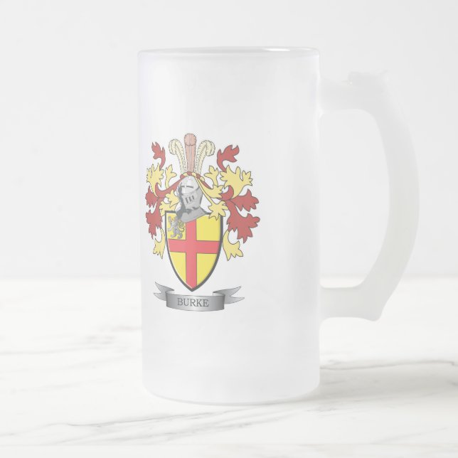Taza De Cristal Esmerilado Escudo de armas de Burke (Derecha)
