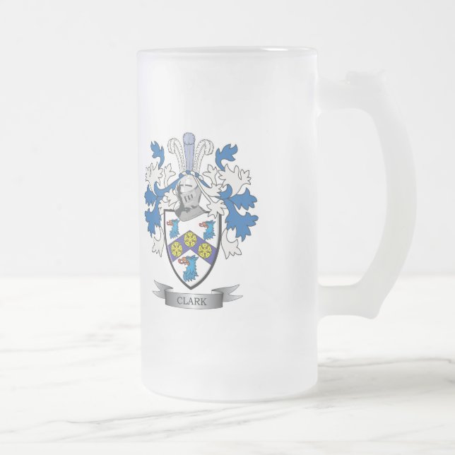 Taza De Cristal Esmerilado Escudo de armas de Clark (Derecha)
