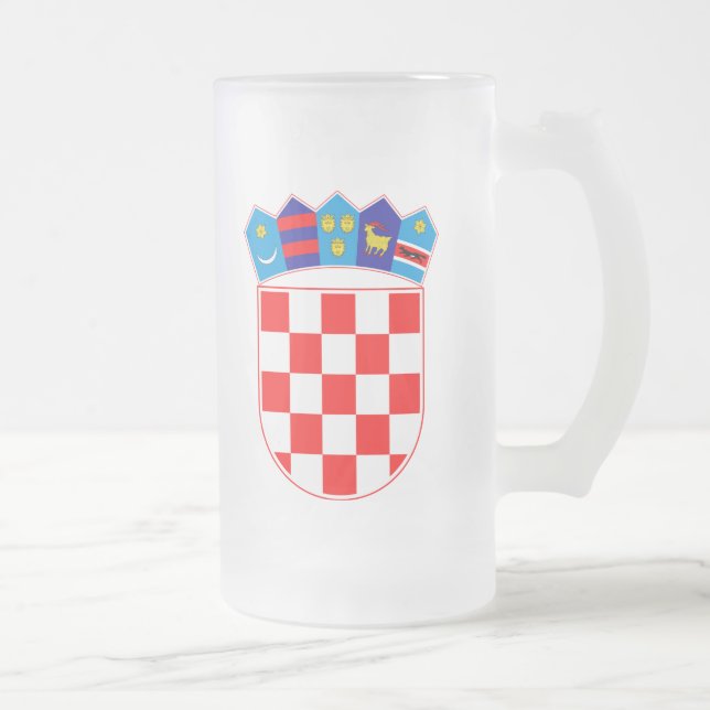 Taza De Cristal Esmerilado Escudo de armas de Croacia (Derecha)