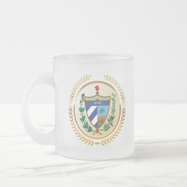 Taza De Cristal Esmerilado Escudo de armas de Cuba (Izquierda)