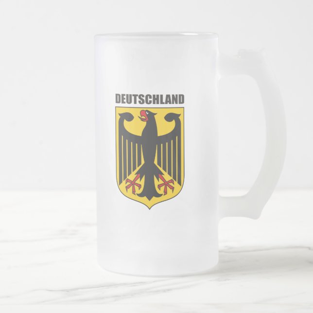 Taza De Cristal Esmerilado Escudo de armas de Deutschland (Derecha)