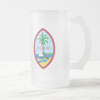 Taza De Cristal Esmerilado Escudo de armas de Guam