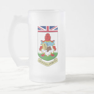 Taza De Cristal Esmerilado Escudo de armas de las Bermudas