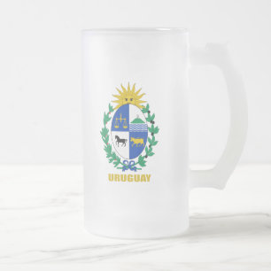 Taza De Cristal Esmerilado Escudo de armas de Uruguay