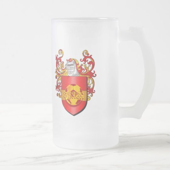 Taza De Cristal Esmerilado Escudo de armas español clásico de Futbol del