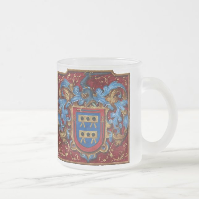 Taza De Cristal Esmerilado Escudo de armas medieval (Derecha)