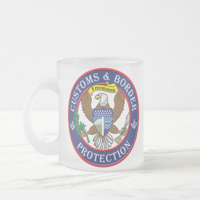 TAZA DE CRISTAL ESMERILADO ESCUDO DE CBP EAGLE (Izquierda)
