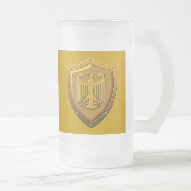 Taza De Cristal Esmerilado Escudo de Eagle del alemán (Derecha)