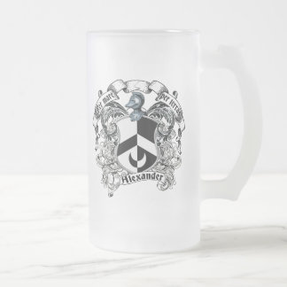 Taza De Cristal Esmerilado Escudo de la familia de Alexander