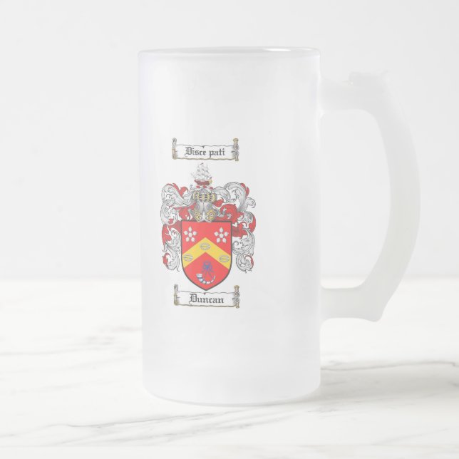 TAZA DE CRISTAL ESMERILADO ESCUDO DE LA FAMILIA DE DUNCAN - ESCUDO DE ARMAS (Derecha)