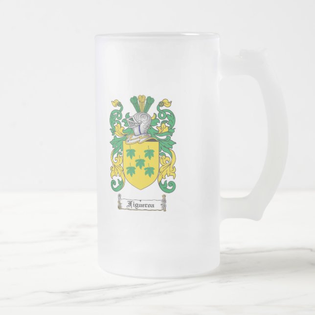TAZA DE CRISTAL ESMERILADO ESCUDO DE LA FAMILIA DE FIGUEROA - ESCUDO DE ARMAS (Derecha)