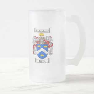 TAZA DE CRISTAL ESMERILADO ESCUDO DE LA FAMILIA DE HARRIS - ESCUDO DE ARMAS