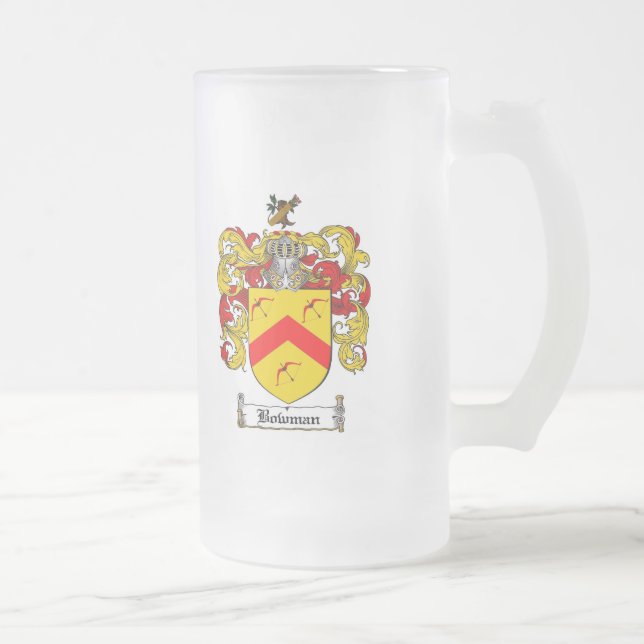 TAZA DE CRISTAL ESMERILADO ESCUDO DE LA FAMILIA DEL ARQUERO - ESCUDO DE ARMAS (Derecha)