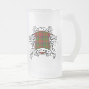 Taza De Cristal Esmerilado Escudo del tartán de Matheson