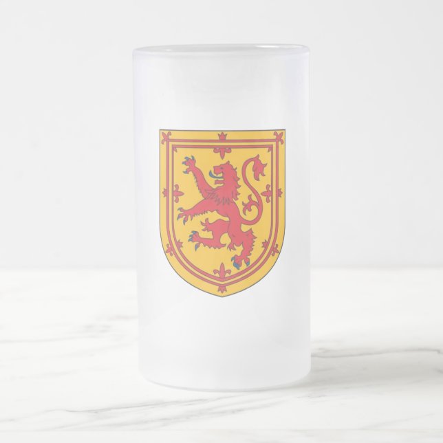 Taza De Cristal Esmerilado Escudo Rampant de León de Escocia (Centro)