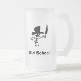 Taza De Cristal Esmerilado Escuela Antigua Pirata