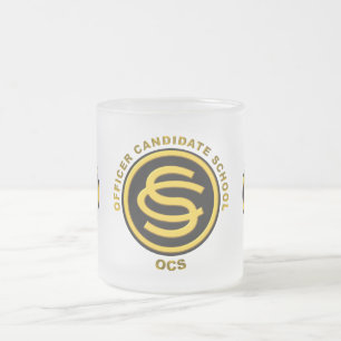 Taza De Cristal Esmerilado Escuela de Candidatos de Oficiales de Ejército - O