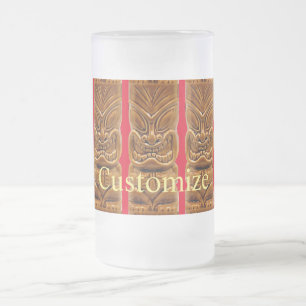 Taza De Cristal Esmerilado Escultura Tiki de oro Thunder_Cove