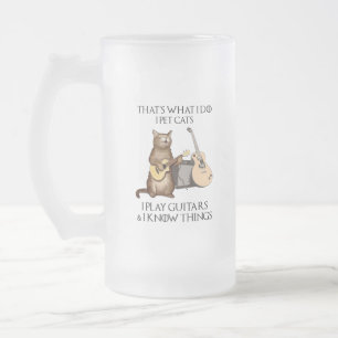 Taza De Cristal Esmerilado Eso es lo que hago, Mascota gatos que toco guitare