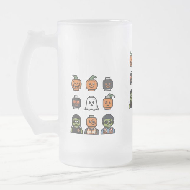 Taza De Cristal Esmerilado Espeluznante Halloween Beer Glass & Stein Design (Izquierda)