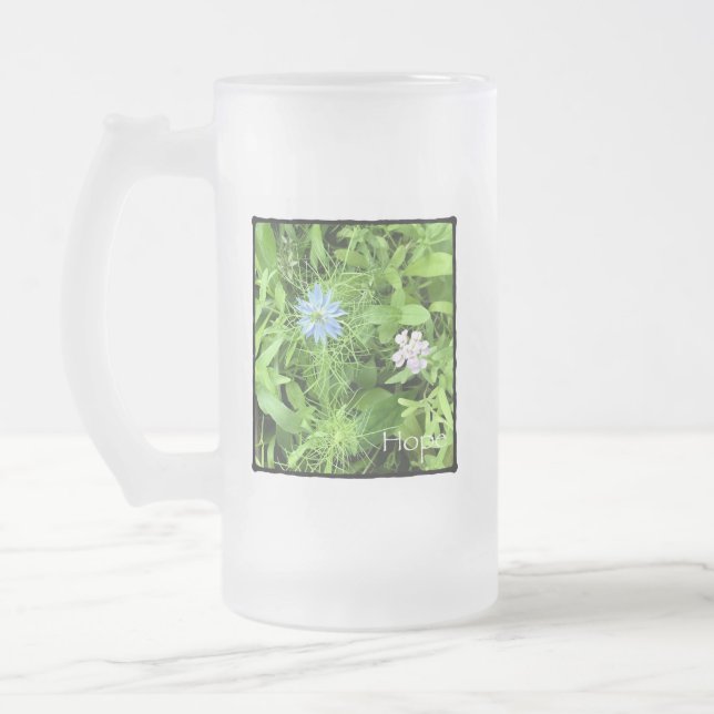 Taza De Cristal Esmerilado Esperanza 16 oz (Izquierda)