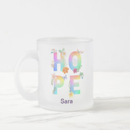 Taza De Cristal Esmerilado Esperanza Inspiradora artística positiva motivacio