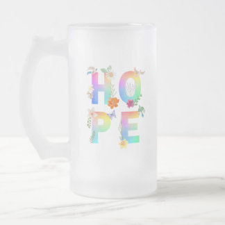 Taza De Cristal Esmerilado Esperanza Inspiradora artística positiva motivacio