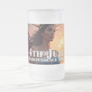 Taza De Cristal Esmerilado Espléndido diseño del 4 de julio - Fuegos artifici