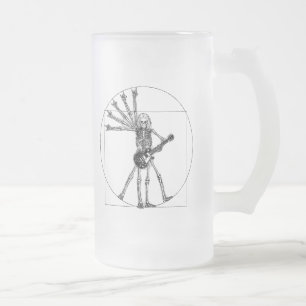 Taza De Cristal Esmerilado Esqueleto de Vitruvian