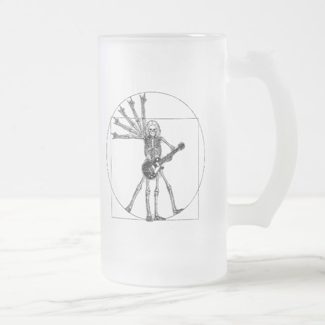 Taza De Cristal Esmerilado Esqueleto de Vitruvian (Derecha)