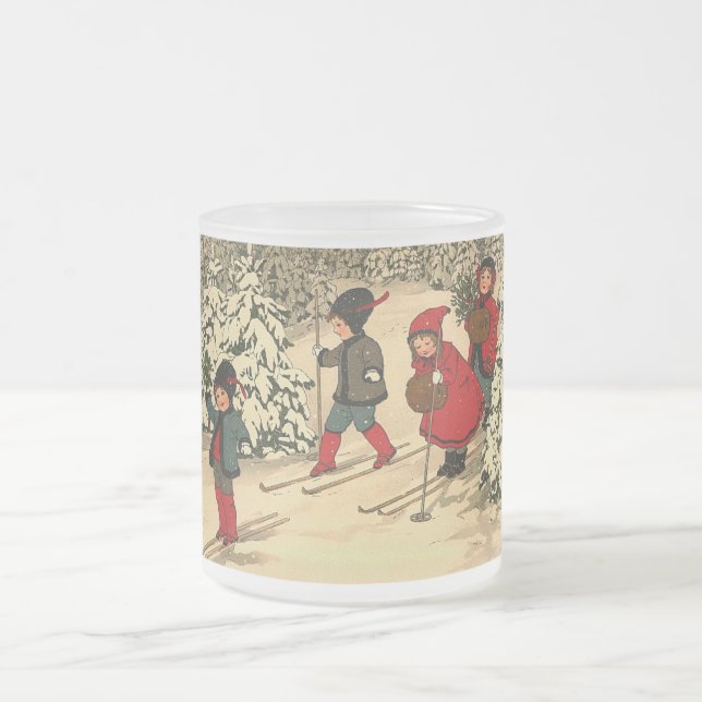 Taza De Cristal Esmerilado Esquí de invierno (Centro)