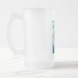 Taza De Cristal Esmerilado Esquiador acuático con una camiseta de raquetbol