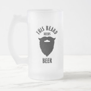 Taza De Cristal Esmerilado Esta barba necesita cerveza,