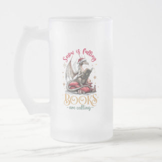 Taza De Cristal Esmerilado Está nevando, los libros están llamando