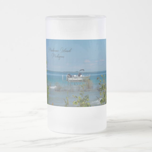 Taza De Cristal Esmerilado Estacionado En La Mugre De Escarcha Mackinac (Centro)