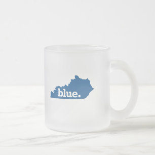 TAZA DE CRISTAL ESMERILADO ESTADO AZUL DE KENTUCKY