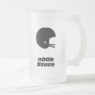 Taza De Cristal Esmerilado Estado del casco n00b de fútbol