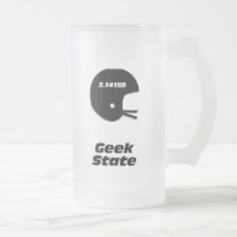 Taza De Cristal Esmerilado Estado geek del casco de fútbol