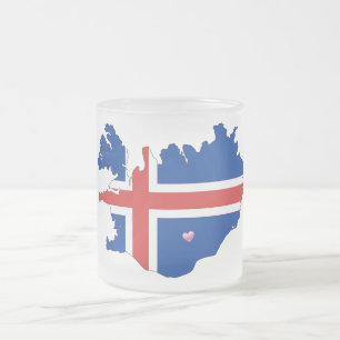 Taza De Cristal Esmerilado Estado Mug/Islandia Europa-Hogar