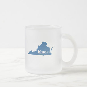 TAZA DE CRISTAL ESMERILADO ESTADO VIRGEN AZUL