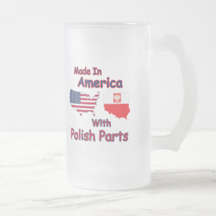 Taza De Cristal Esmerilado Estados Unidos con partes polacas
